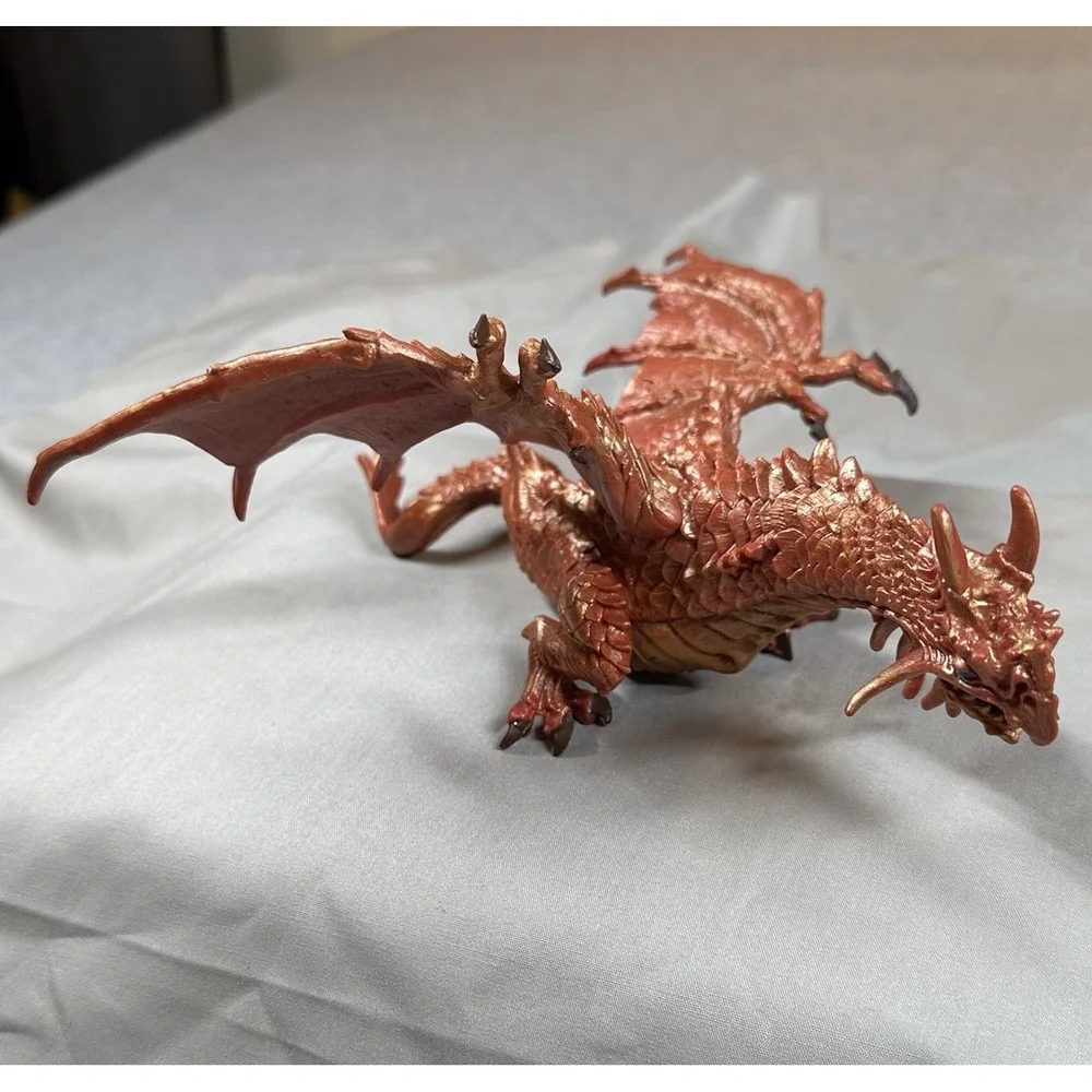 Safari Ltd Thunder Dragon 2013 Mythical Realms Red Bronze Figure Collectible
